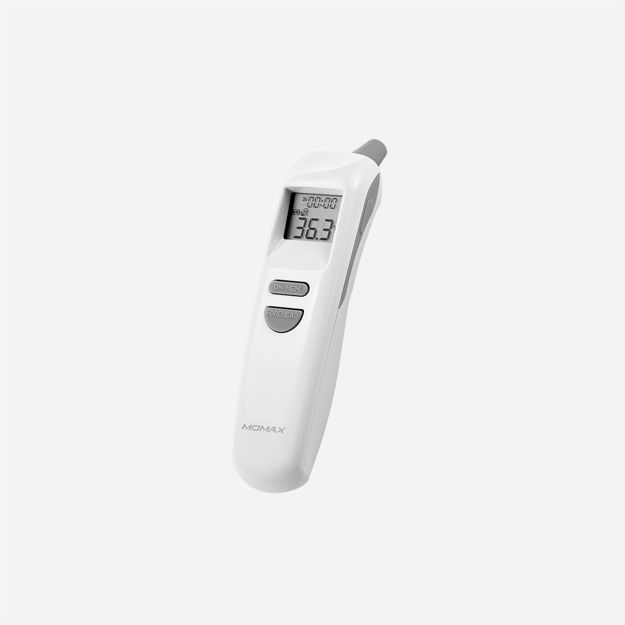 صورة Momax 1-Health Pro Non-Touch Forehead / Ear Infrared Thermometer - White