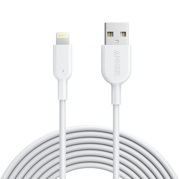 صورة Anker 10 ft. Powerline II with Lightning Connector Cable White
