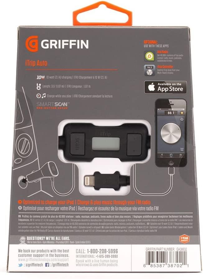 iCityGriffin iTrip Auto FM transmitter with Lightning Connector, Black