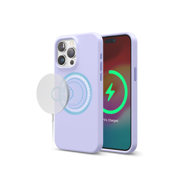 صورة Elago iPhone 15 Pro Max Magnetic Silicone Case, Purple