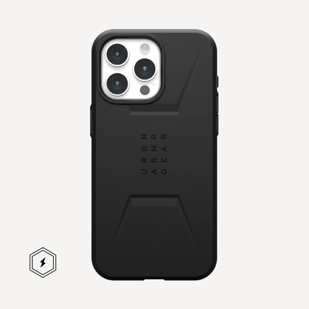 صورة UAG iPhone 15 Pro Civilian, Black