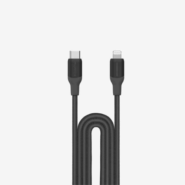 صورة Momax 1.2m 35W 1-Link Flow USB-C to Lightning Braided Cable, Black