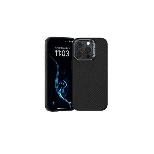صورة Benks ArmorPro Kevlar iPhone 16 Pro Max, Black/Metal Frame