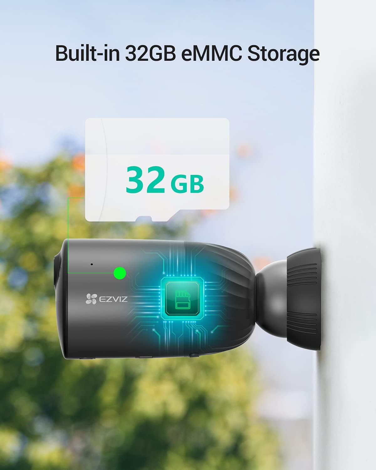 iCity|EZVIZ eLife 2K Smart Home Battery Camera, Gray/Black