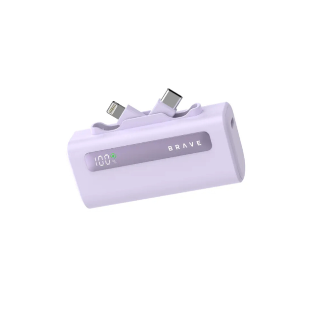 صورة Brave Mini 5000mAh Power Bank, PD 20W Purple