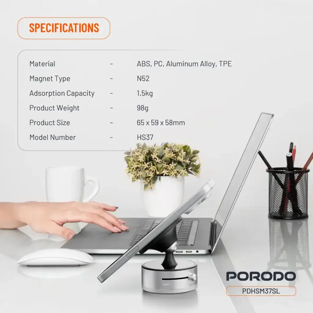 Porodo Multi-Surface MagSafe Phone Mount.webp