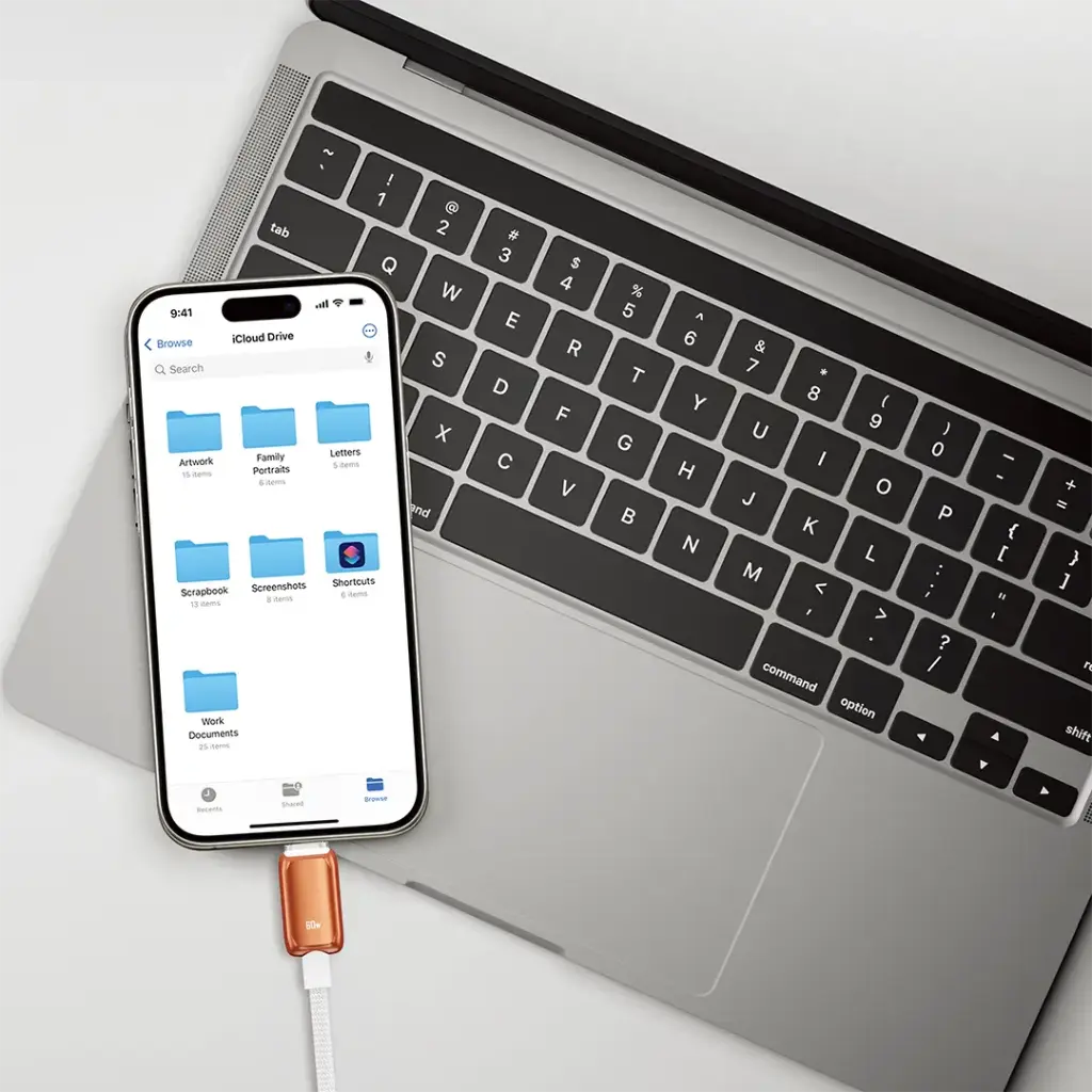 Powerology Zinco Series 60W USB-C Cable - Orange2.webp