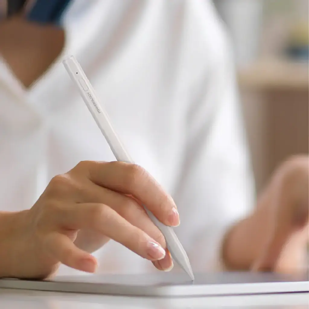 Powerology Intellio Smart Stylus 2018-2024 iPad Models - White6.webp