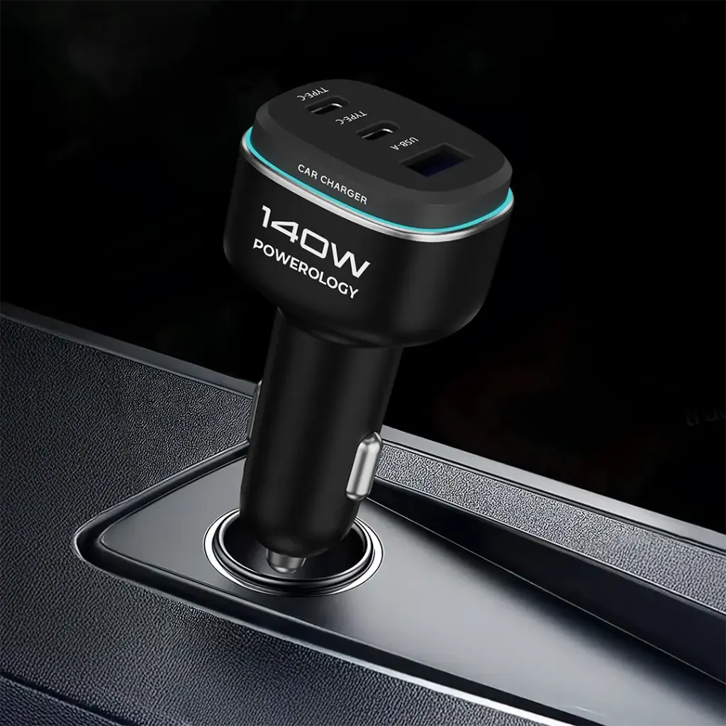 Powerology 140W Triple-Port High-Power Car Charger7.webp