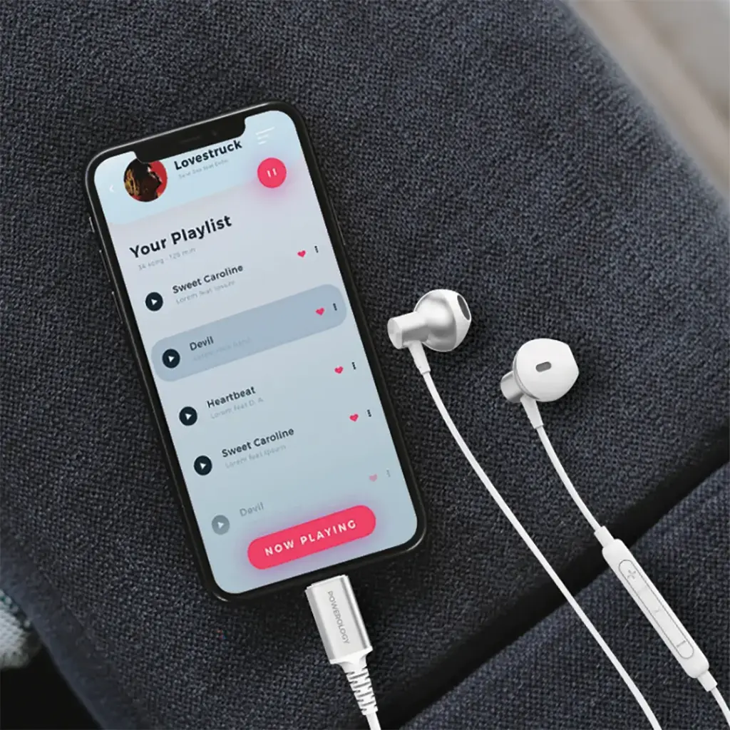 Powerology Type-C Stereo Earphones - White5.webp