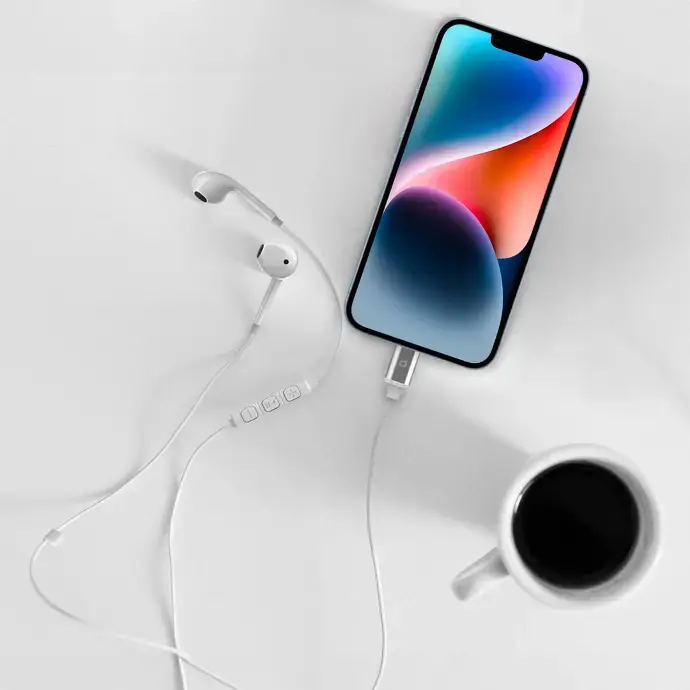 Powerology Stereo MFi Lightning Earphones 1.2M  White.webp