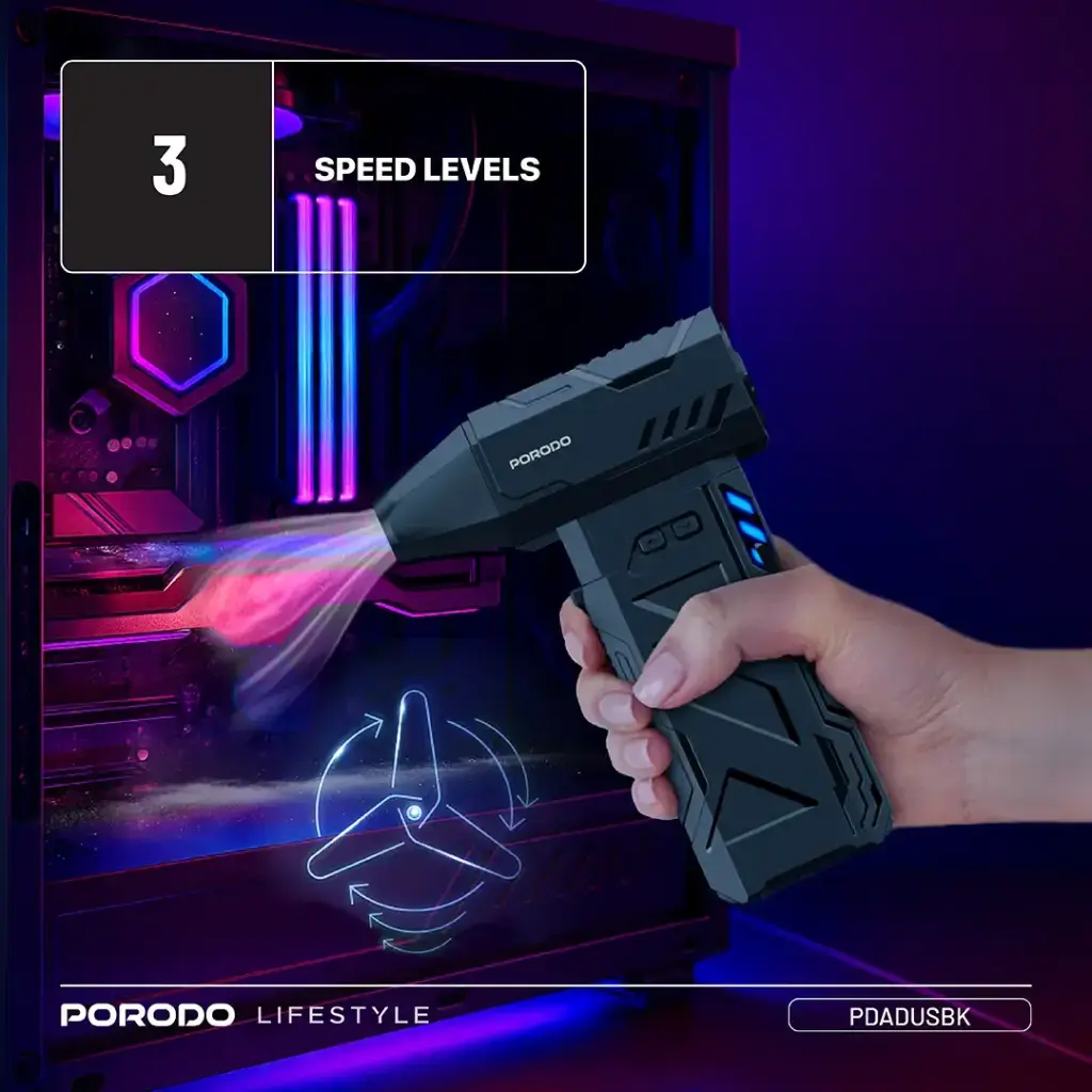 Porodo Lifestyle Turboblast Portable Air Blower - Black (8).webp