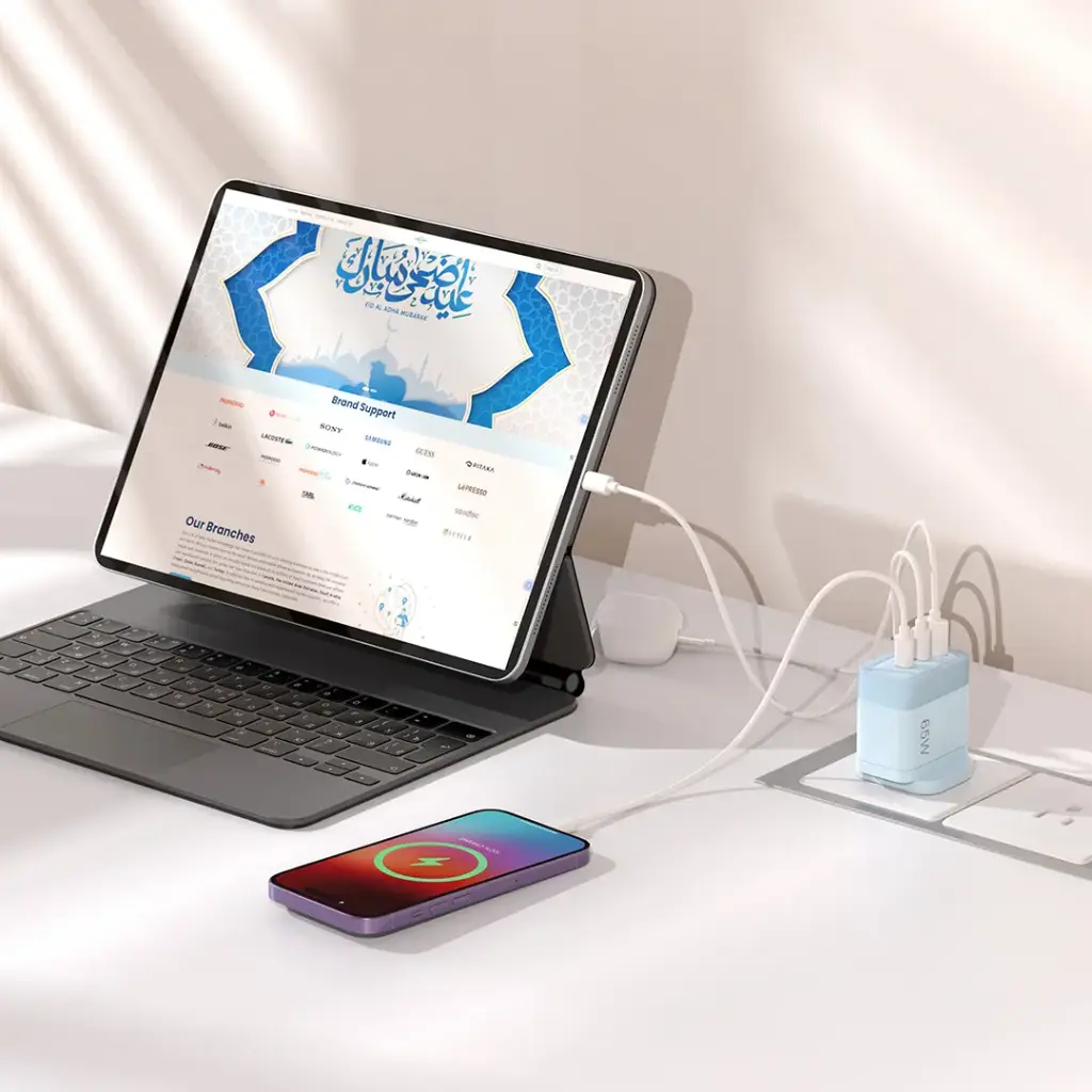 Powerology Lunex Series Fast Charging Adapter PD 65W WH4.webp