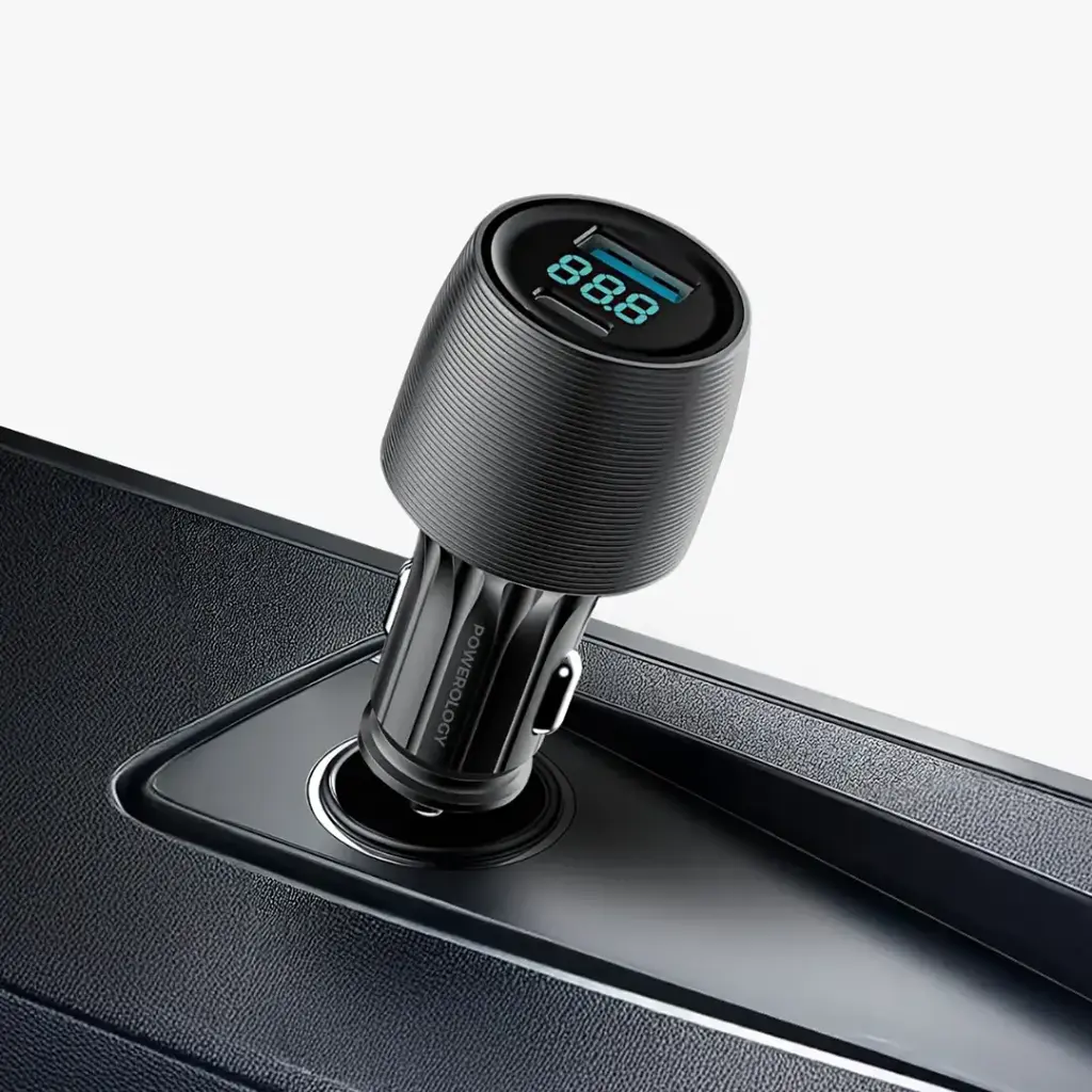 Powerology Velox 83W Dual-Port Car Charger - Black3.webp