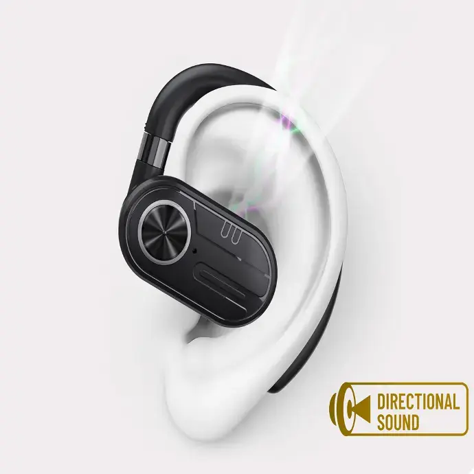 Powerology ENC TWS Air Conduction Earbuds and Charging Case with Display 40mAh8 - Black (9).webp