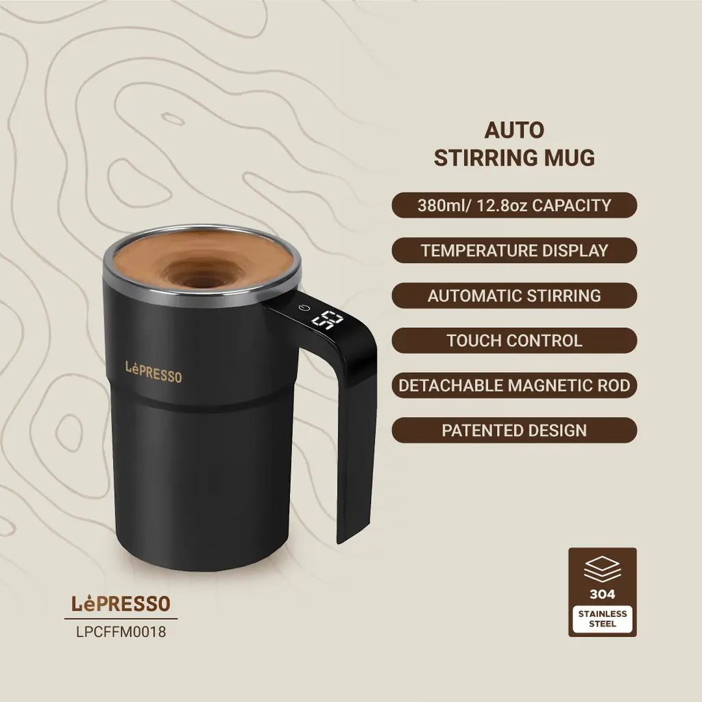 LePresso Stirmagic Auto Stirring Mug - Black.webp