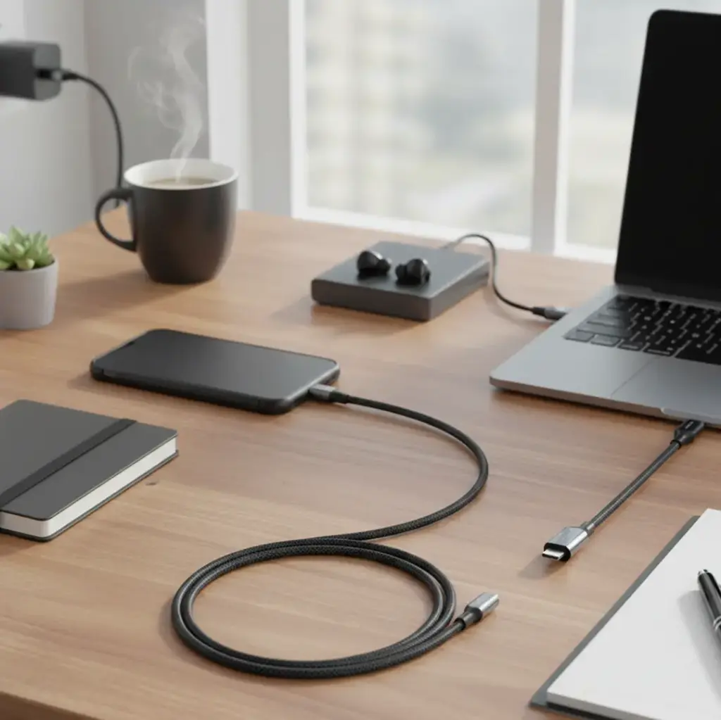 Powerology 4-In-1 Charging & Data Transfer Cable - Black4.webp