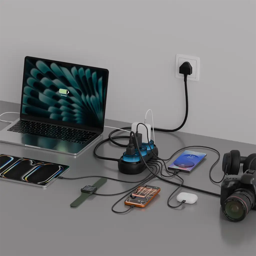 Powerology Holix Gan Multi-Port Power Station - Grey2.webp