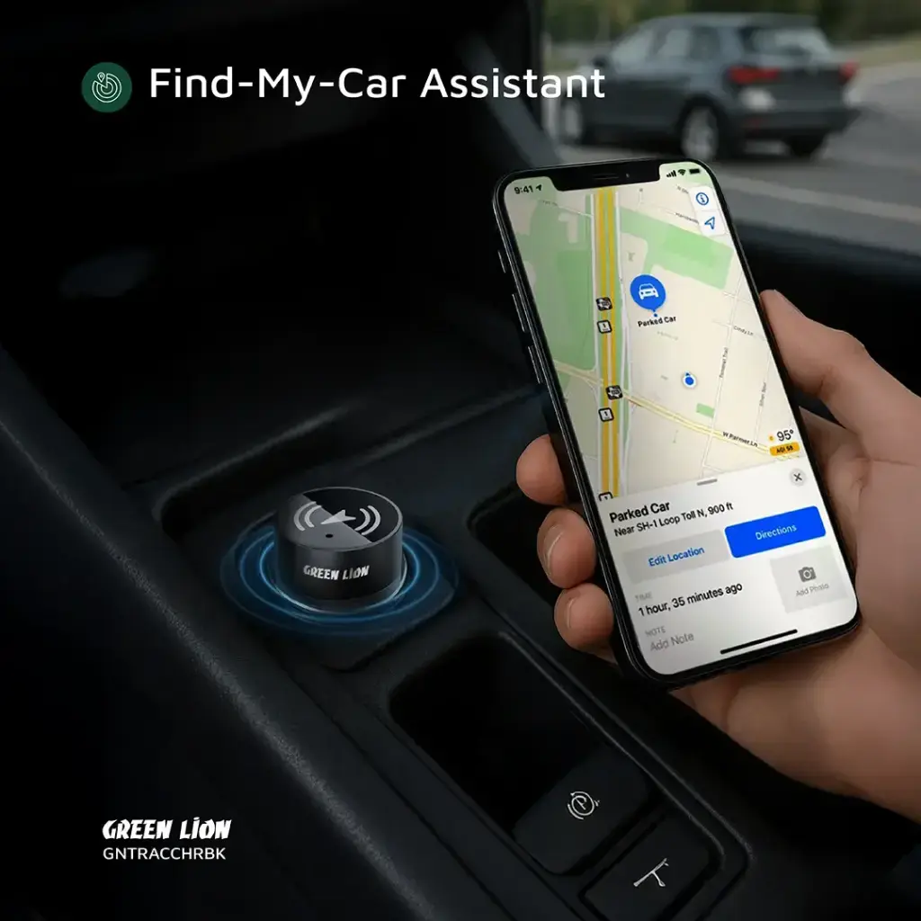 Green Lion Tracker Dual Port Car Charger - Black.webp