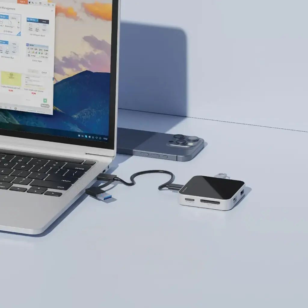 Green Lion 8-in-1 Hub Multi Device Support - Black.webp