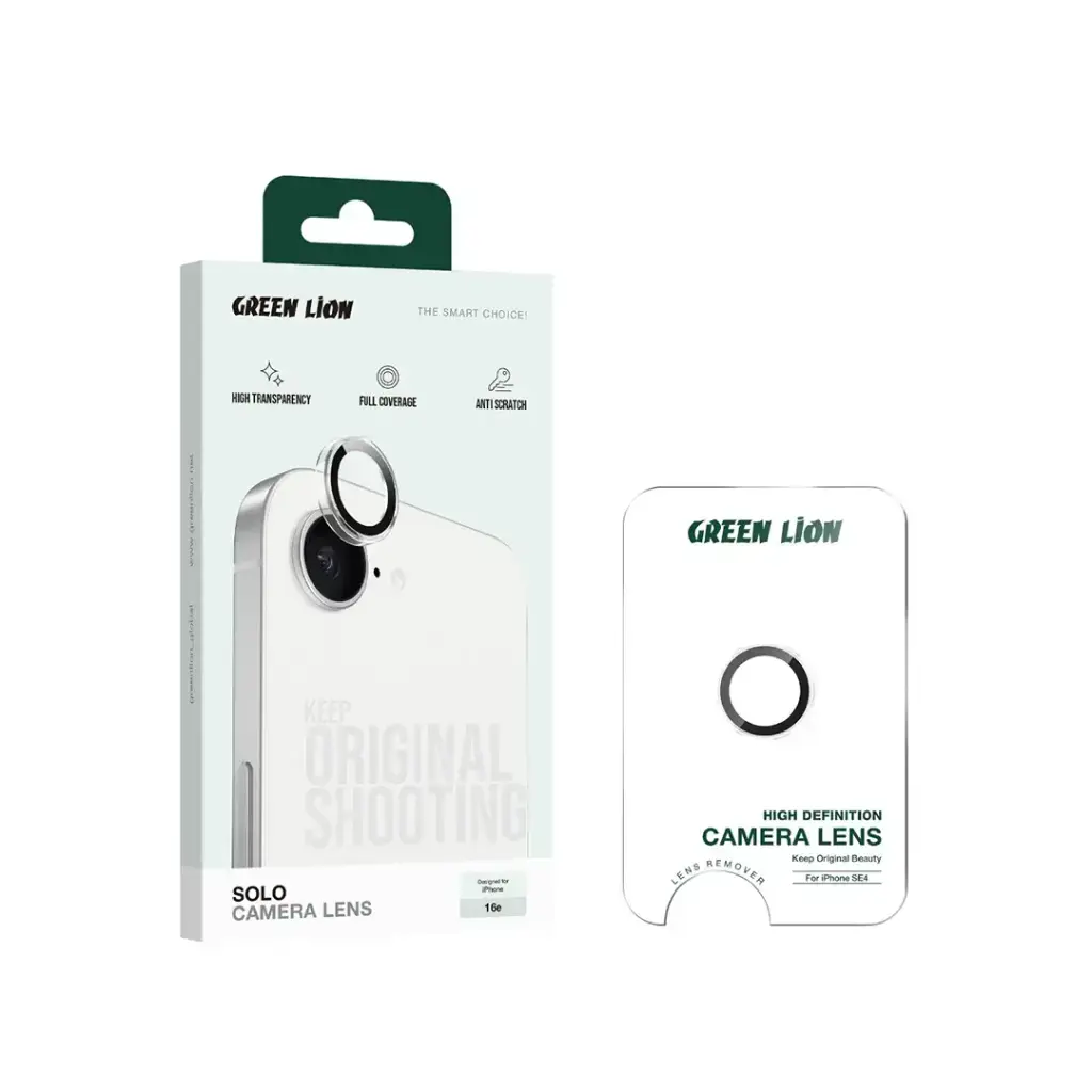 Green Lion Solo Camera Lens for iPhone 16e - Clear.webp