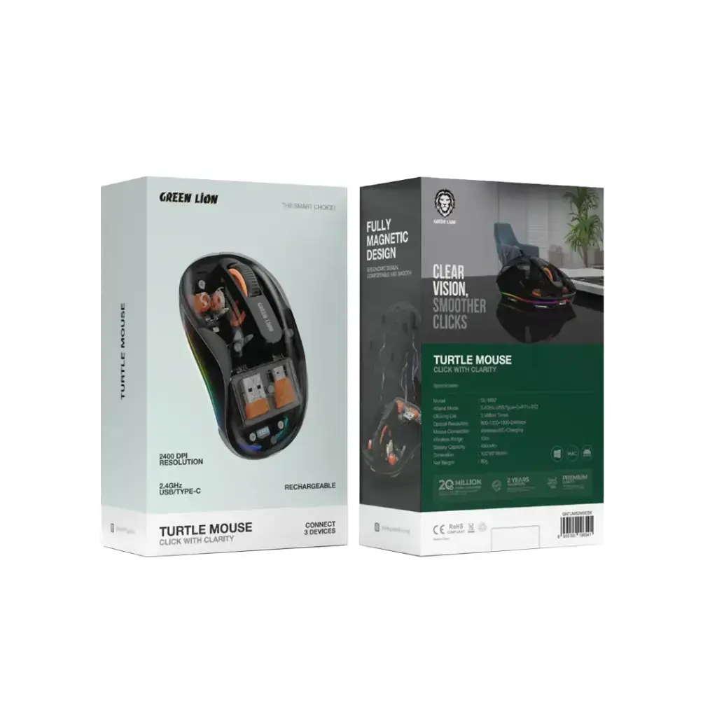 Green Lion Wireless Turtle Mouse 2400DPI .webp