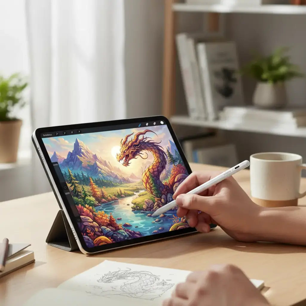 Green Lion 2-In-1 Pencil - White.webp