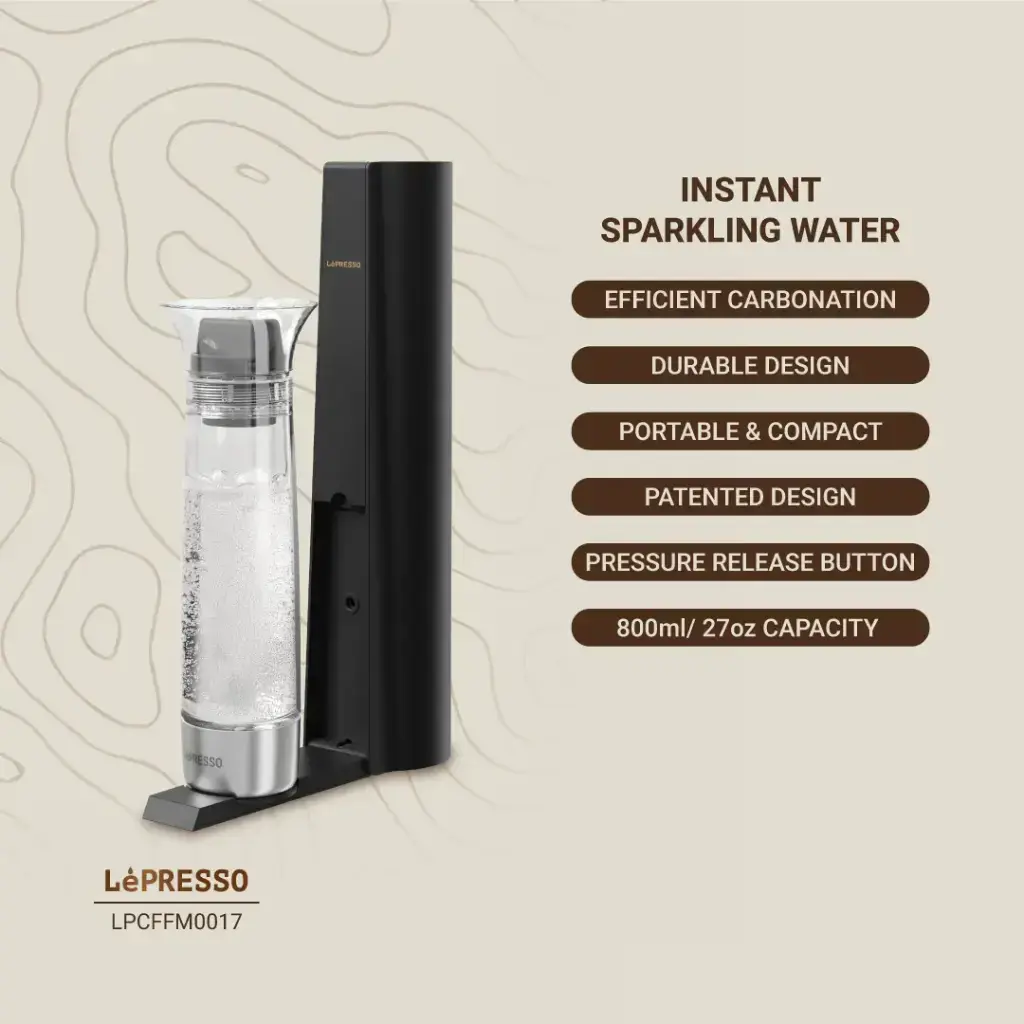 Lepresso Carbonator Instant Sparkling Water 800mL - Black.webp