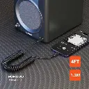 Porodo Lightning to AUX Coil Cable 1.2M - Black .webp