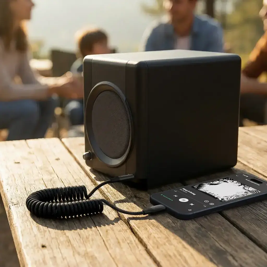 Porodo Coiled Aux Cable with Tangle-Free Design - Black5.webp