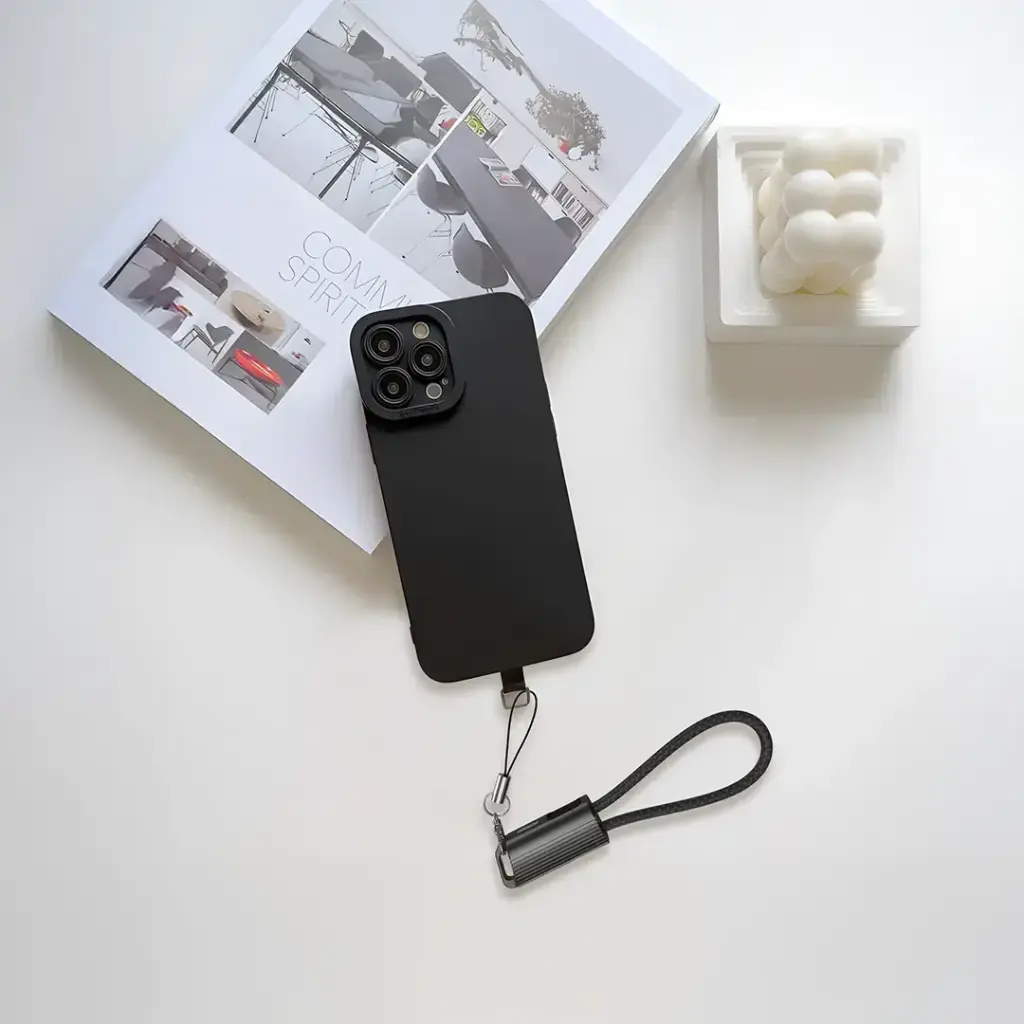 Porodo Chargeloop Keychain Data Cable USB-C to USB-C - Black (1).webp