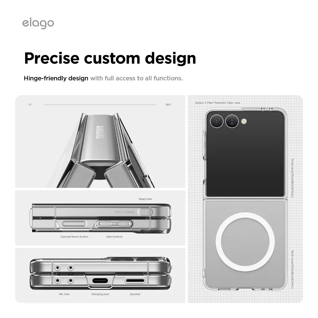 Elago Magnetic PC Case for Samsung Galaxy Z Flip 7 (Clear) .webp