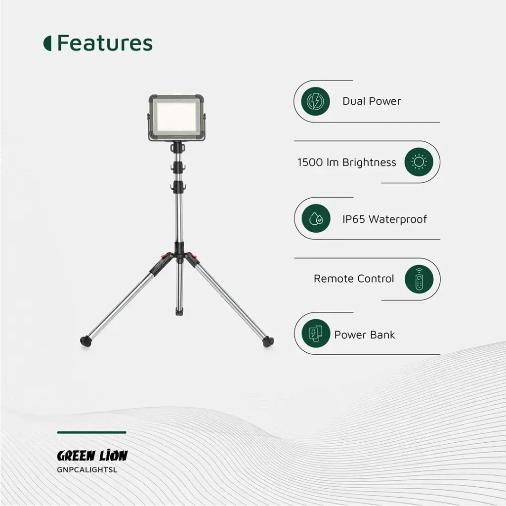 Green Lion Solar Camping Light 7200mAh - Silver (2).webp