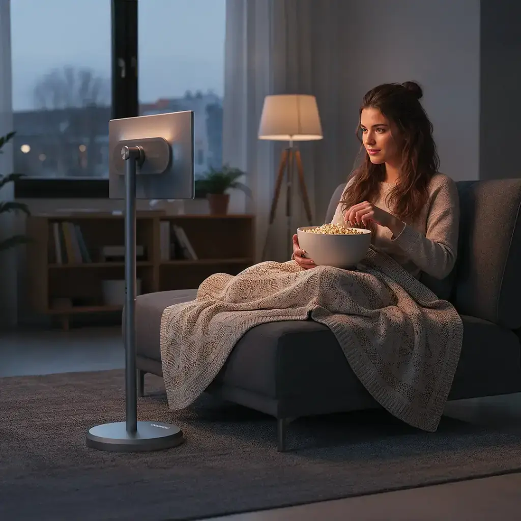 Porodo Surf 21.5 inch Portable Smart Monitor with 27000mAh Battery Capacity - Gray4.webp