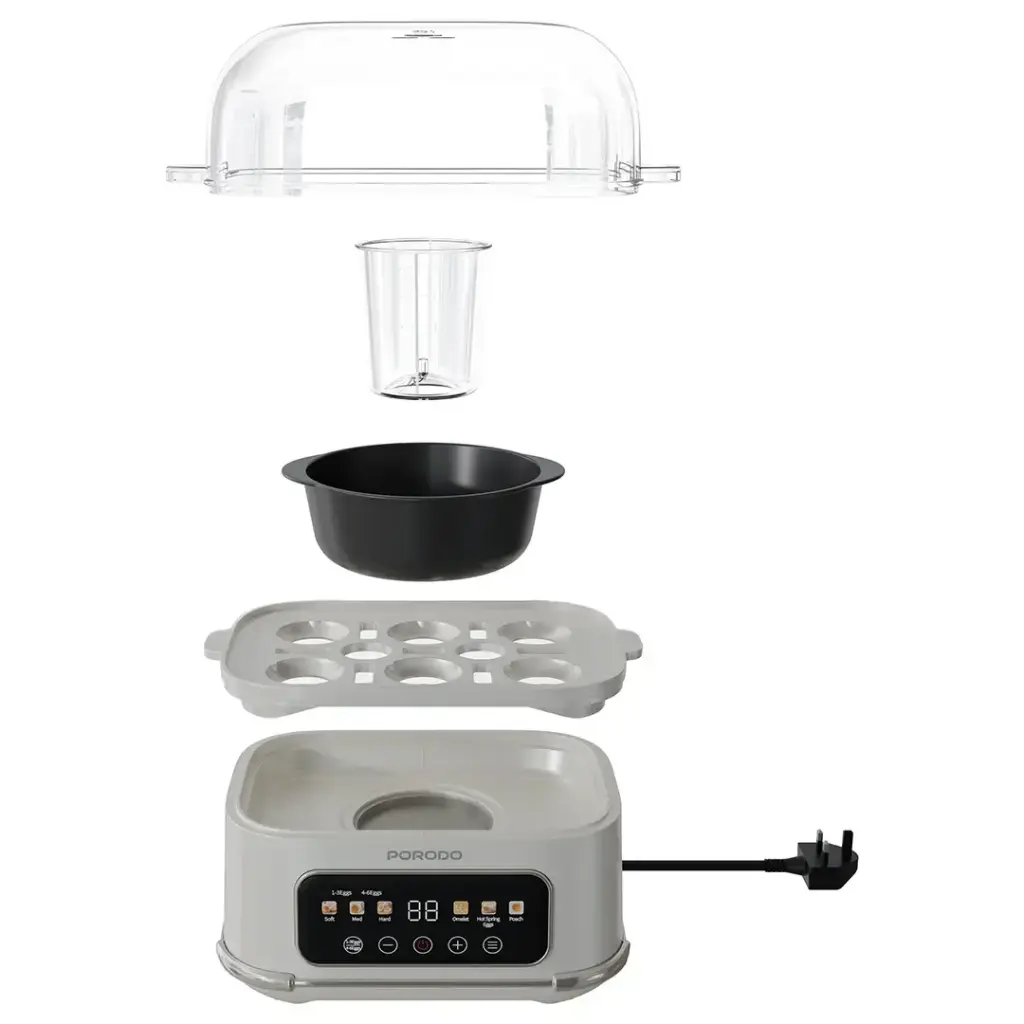 Porodo Lifestyle Poacher Smart Electric Egg Boiler with Program Selector - White2.webp