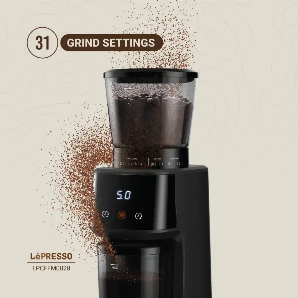Lepresso Conical Burr Grinder - Black (1).webp