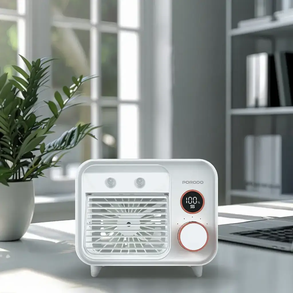 Porodo Lifestyle Mini Mist Fan Desktop Air Cooler - White2.webp