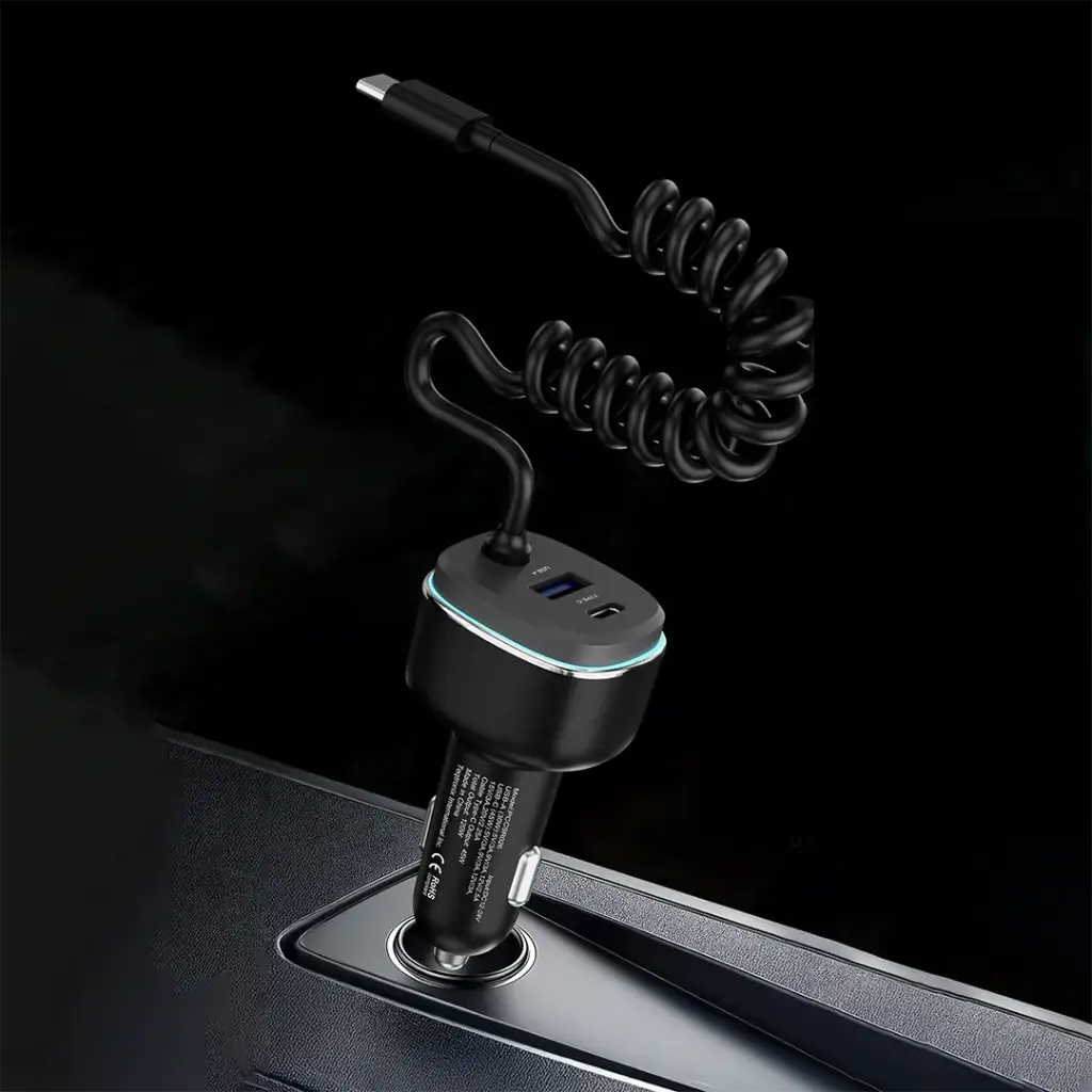 Powerology 120W Fast Car Charger - BlackGrey66.webp