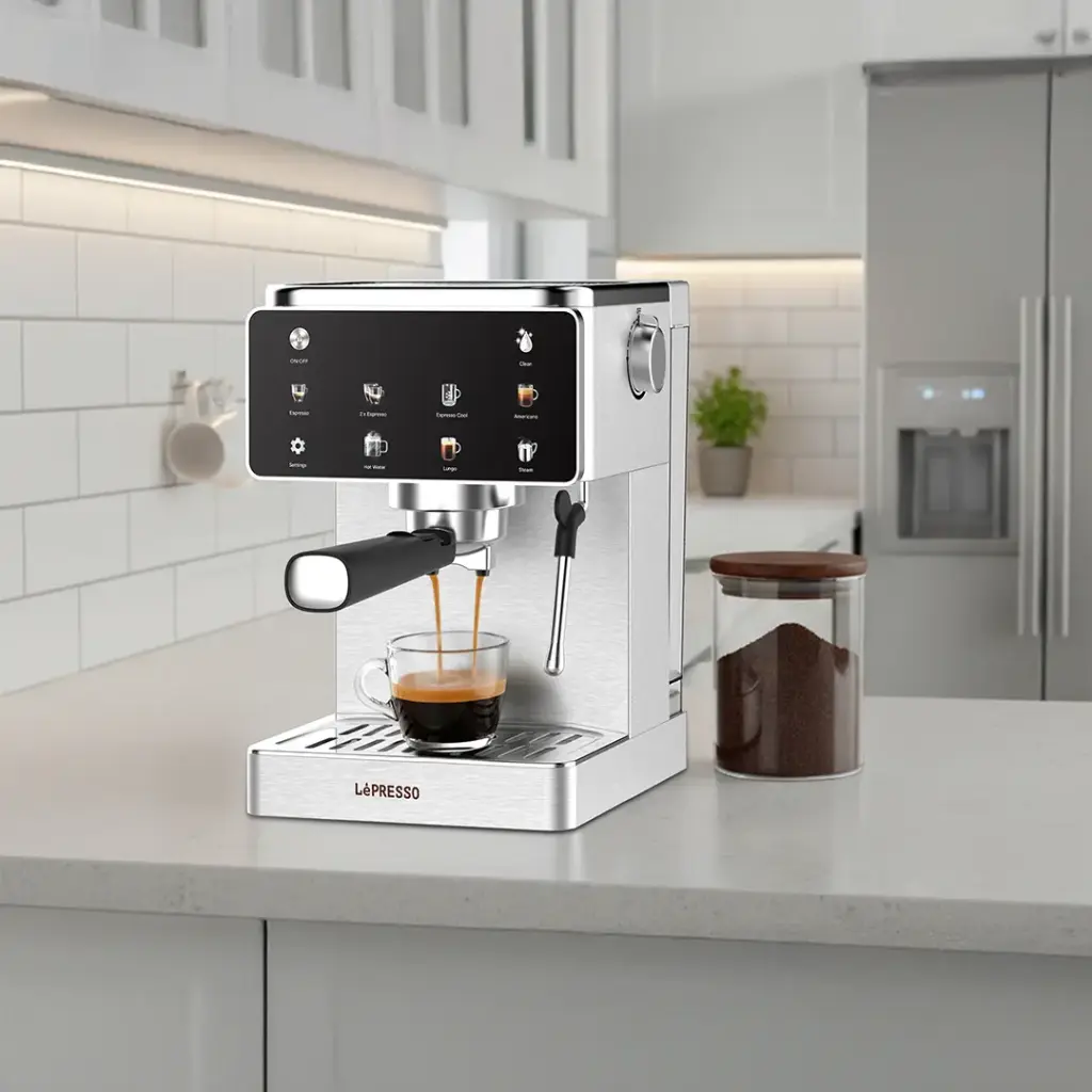 Lepresso Macchina di Lusso Espresso Machine with Steam Wand5.webp