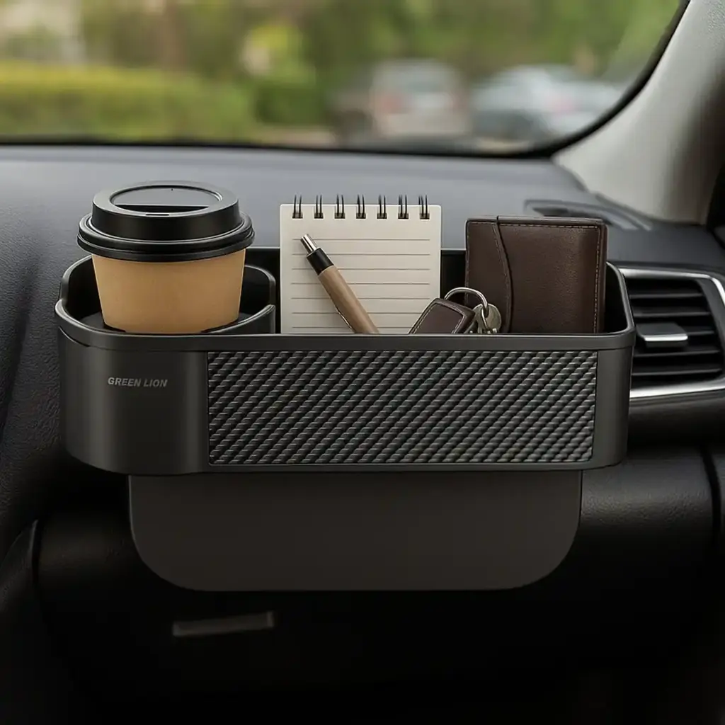 Green-Lion-Car-Seat-Organizer-with-Built-In-Cup-Holder-Black-lifestyle.webp