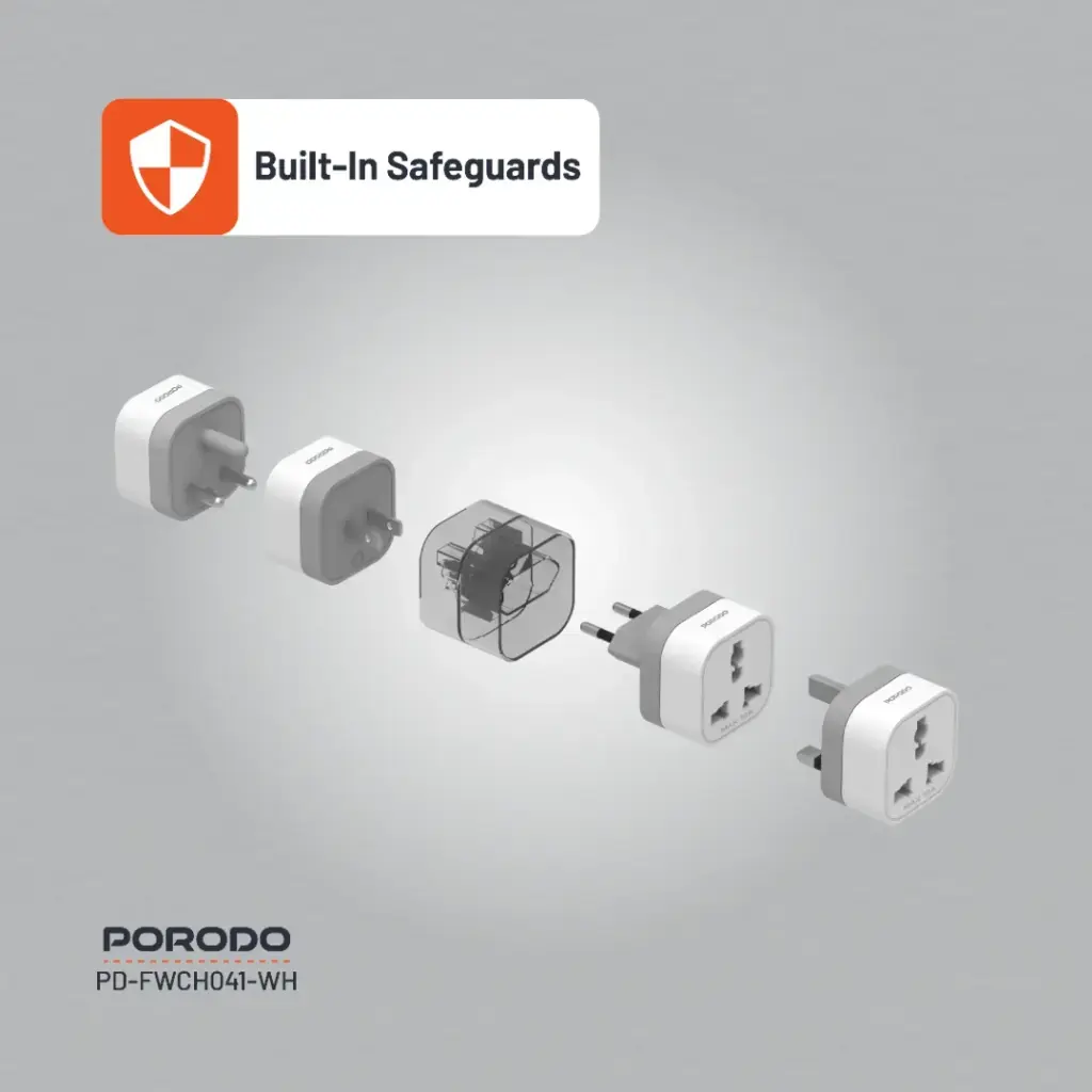 Porodo 150+ Countries Universal AC Adapters - White (1).webp