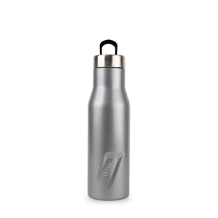 EcoVessel Aspen 16 oz TriMax Insulated Bottle Narrow Mouth, Gray Smoke
