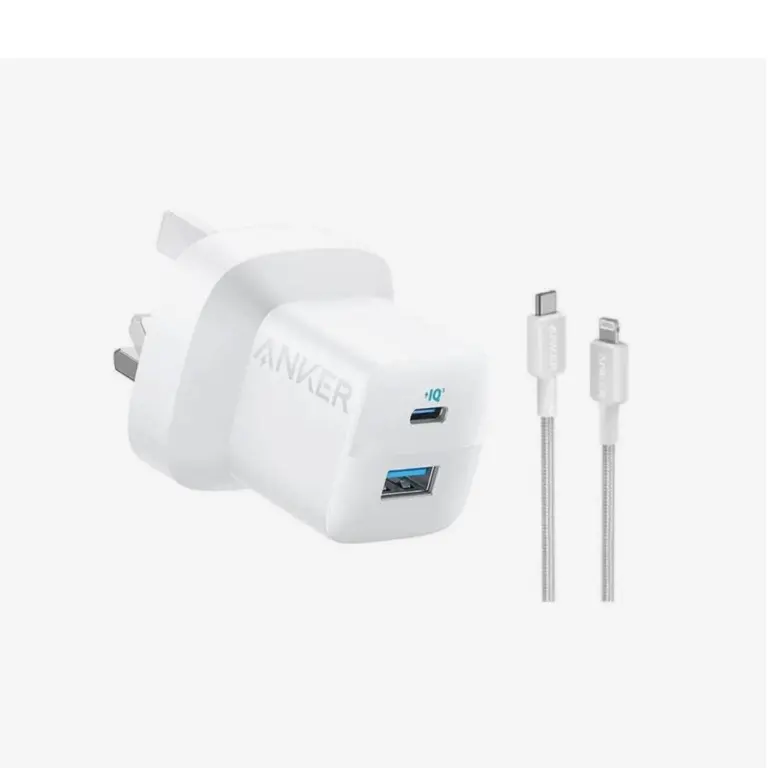 Anker 33W 323 Charger with 3ft C-Lightning Cable, White