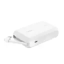 Belkin BoostCharge Power Bank 10K, PD 20W with USB-C Integrated Cable, White
