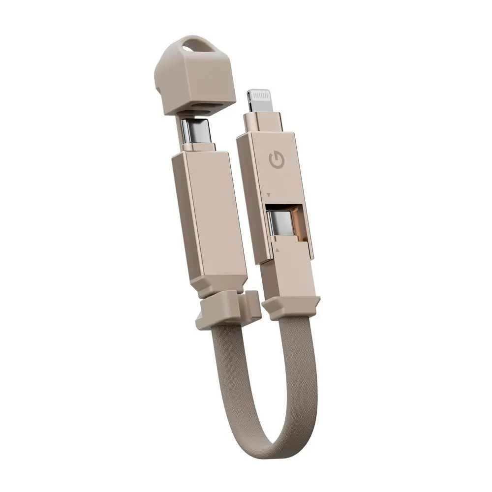 Energea Sheath 2 in 1 USB-C to USB-C + Lightning 480Mbps 60W 15cm Gold