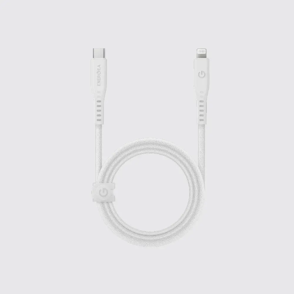 Energea Flow 60W 1.5M USB-C to Lightning Cable, White
