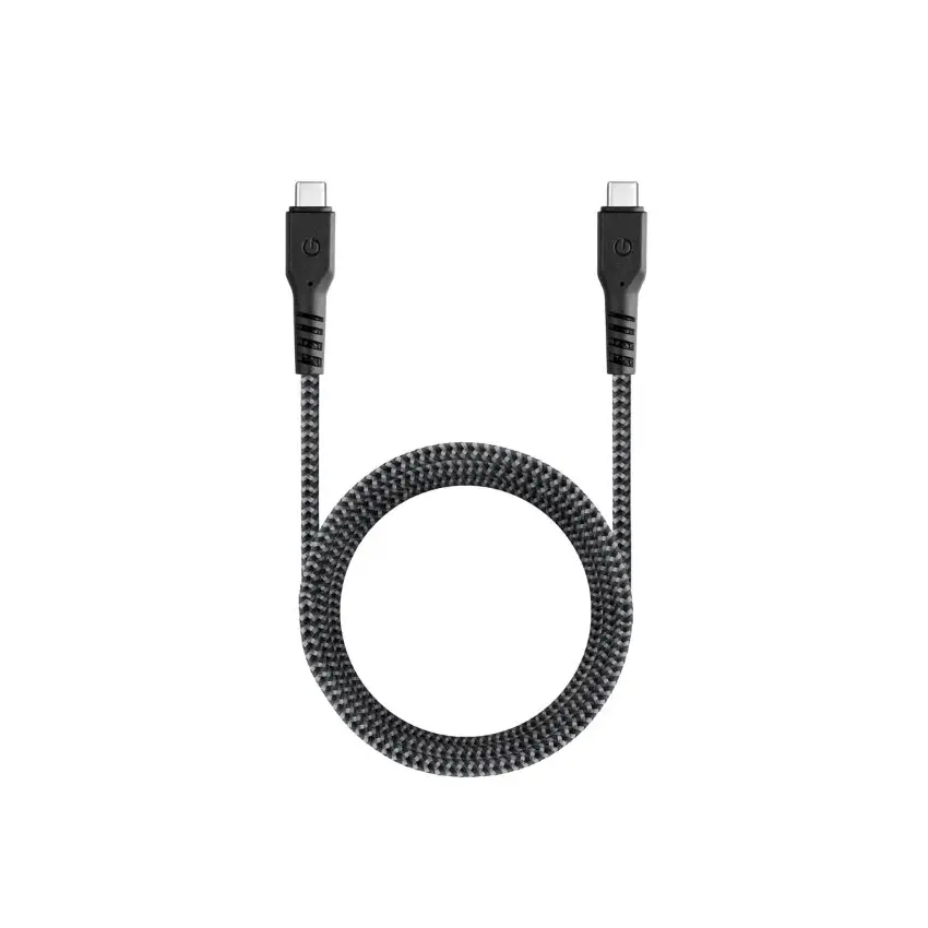 Energea 100W 1M 5A Fibratough USB-C to USB-C Cable, Black