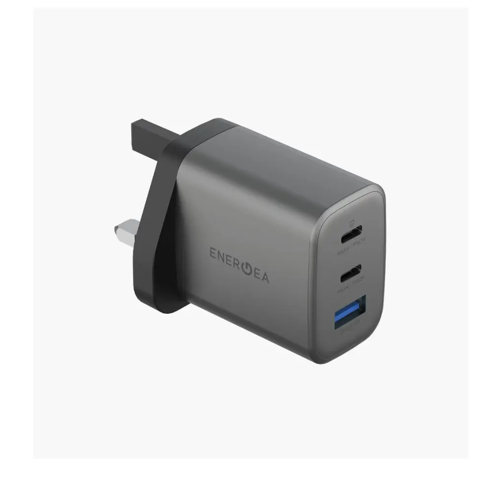 Energea Ampcharge Gan65 QC3.0 65W Wall Charger (UK), Gunmetal