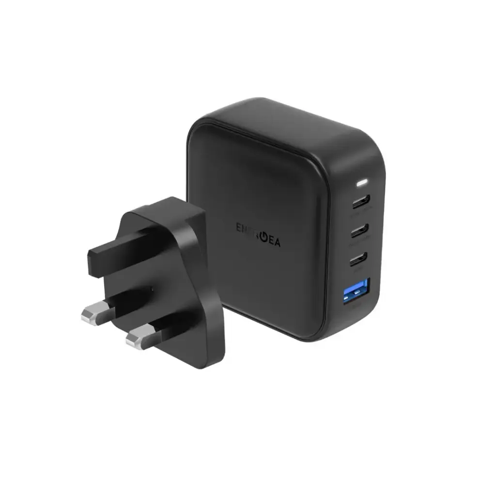 Energea 100W Travelite GaN100 USB-C Smart Wall Charger, Black