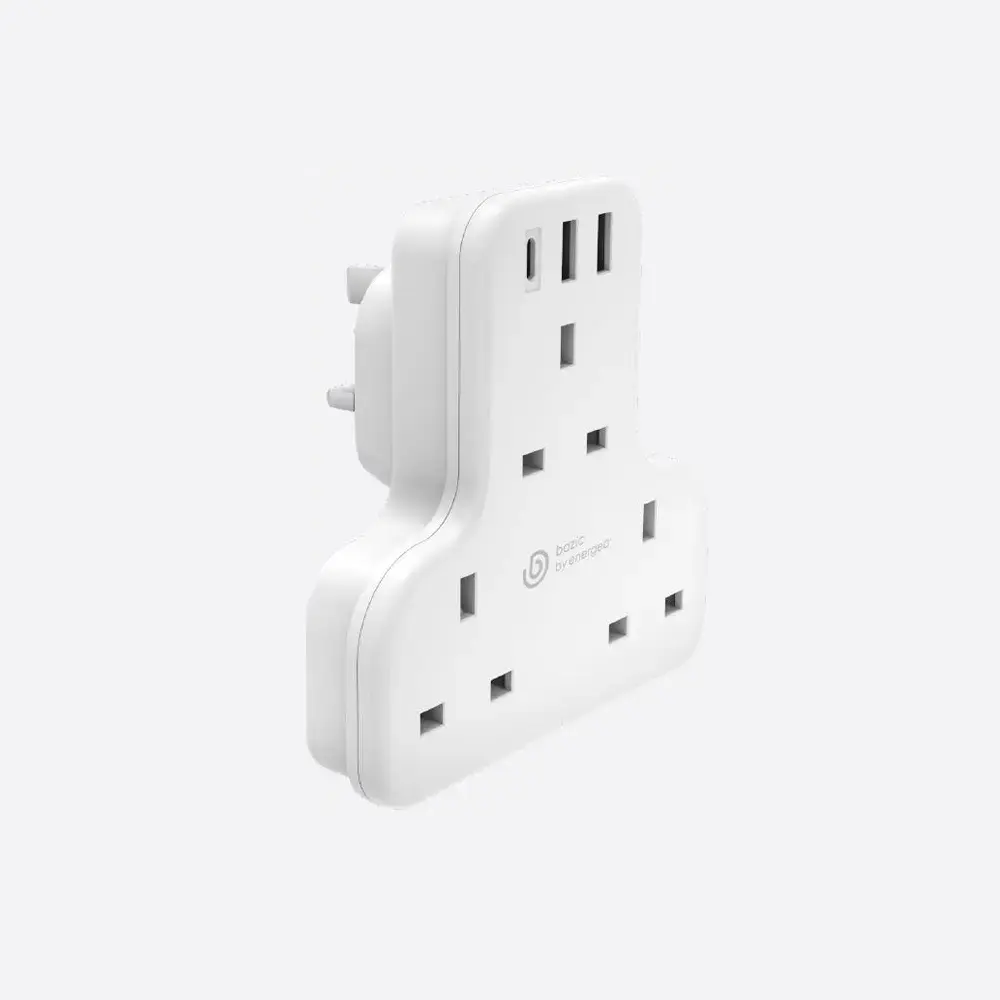Bazic 6in1 Trio Multi Socket with PD Charging port, White